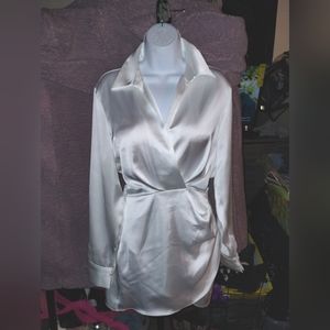 Zara silk long sleeve dress blouse XS